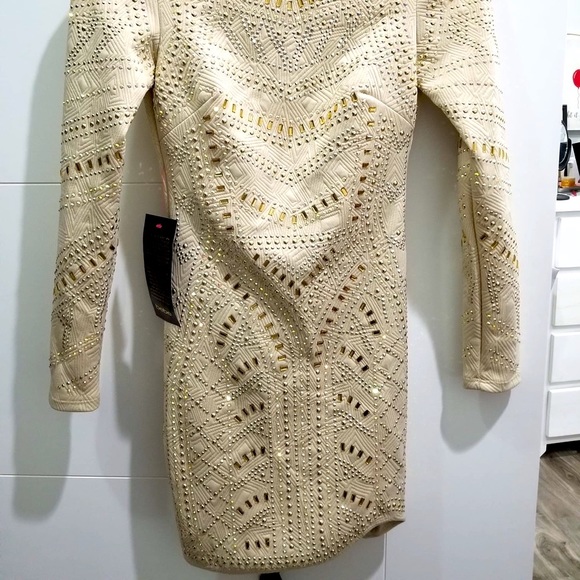Host pick⭐️BEBE👗 open to offers✨Super gorgeous beige dress from Bebe with tags! - Picture 2 of 3